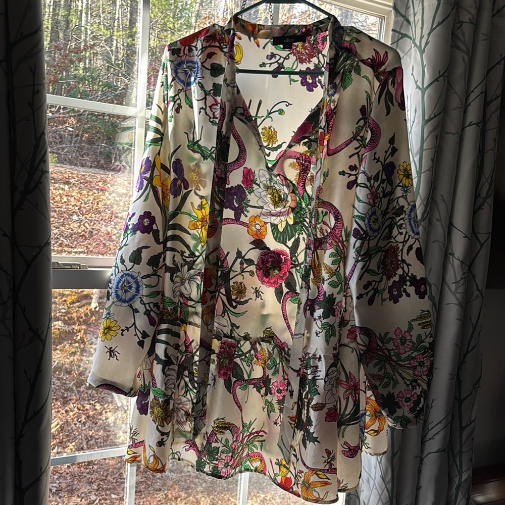 Ellos Colorful Floral Blouse